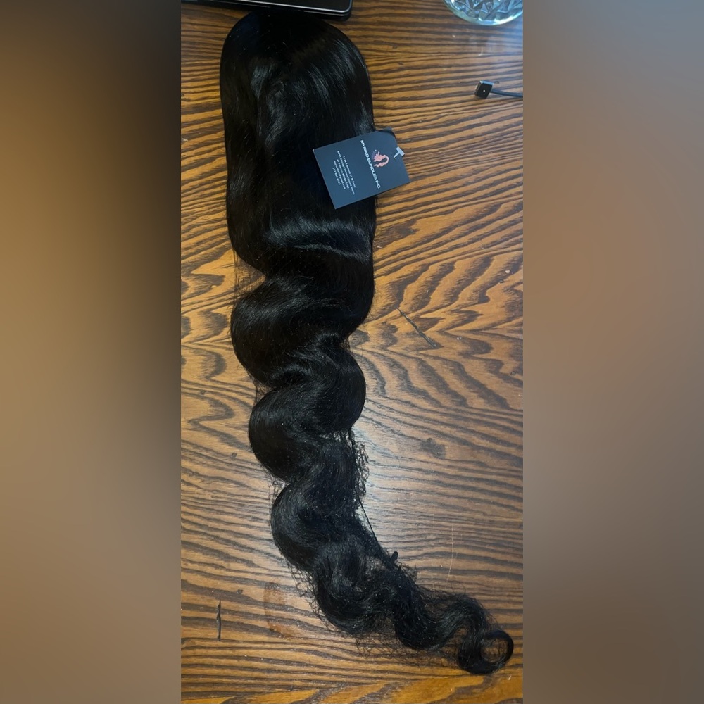 100% Indian Human Hair/13*4 Transparent Lace Frontal Wig 30in Natural Color